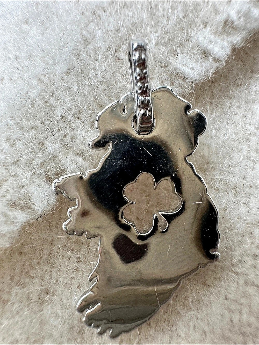 Ireland Silver Tone Clover Pendant